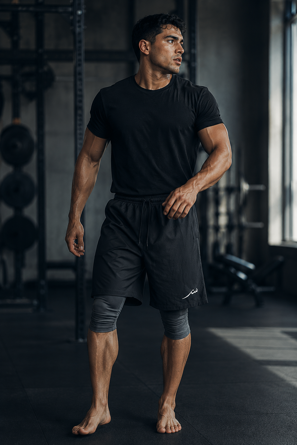 Satr awrah-shorts på model